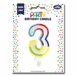 Promo ✨ Clairefontaine Bougies Anniversaire Bougie Chiffre "Pailletée" - Numéro 3 🔔