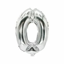 Meilleur prix 🌟 Ballon Aluminium Ballon En Film "Chiffres" - Chiffre : 0 - Argent - Papstar 👏