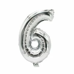 Vente flash 😍 Ballon Aluminium Ballon En Film "Chiffres" - Chiffre : 6 - Argent - Papstar ⌛
