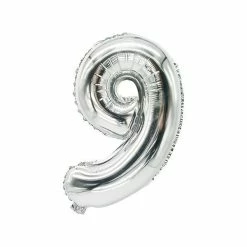 Meilleure vente ⌛ Ballon Aluminium Ballon En Film "Chiffres" - Chiffre : 9 - Argent - Papstar ✨
