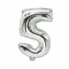 Promo 🔔 Ballon Aluminium Ballon En Film "Chiffres" - Chiffre : 5 - Argent - Papstar ❤️