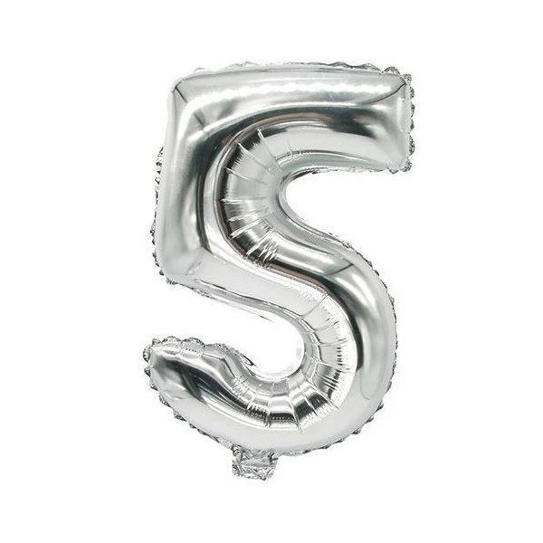 Promo 🔔 Ballon Aluminium Ballon En Film "Chiffres" - Chiffre : 5 - Argent - Papstar ❤️ 1 Promo 🔔 Ballon Aluminium Ballon En Film "Chiffres" - Chiffre : 5 - Argent - Papstar ❤️