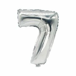 Le moins cher 🤩 Ballon Aluminium Ballon En Film "Chiffres" - Chiffre : 7 - Argent - Papstar 🛒