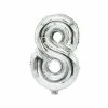 Promo 🥰 Ballon Aluminium Ballon En Film "Chiffres" - Chiffre : 8 - Argent - Papstar 🔔
