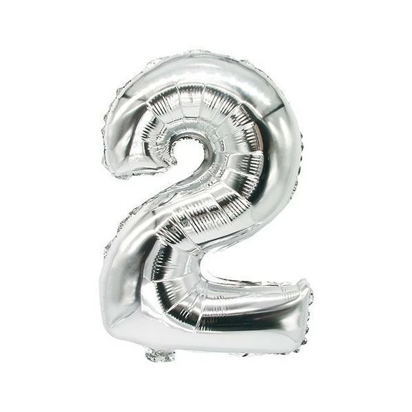 Promo đ Ballon Aluminium Ballon En Film "Chiffres" - Chiffre : 2 - Argent - Papstar đ 1 Promo đ Ballon Aluminium Ballon En Film "Chiffres" - Chiffre : 2 - Argent - Papstar đ