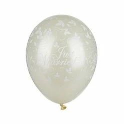 Sortie ⭐ Ballons Mariage Ballons Baudruche "Just Married" - Ivoire Métallique - Papstar 👍