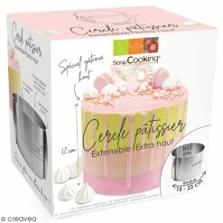 Meilleure affaire 💯 ScrapCooking Cadre Pâtisserie Cercle Pâtissier Extensible - De 15 à 23 Cm De Diamètre 🎁