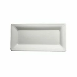 De gros 🔔 Assiettes En Canne à Sucre "pure" - Rectangle 130x260mm - Papstar 💯