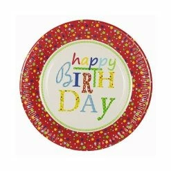 Bon marché ⌛ Assiettes En Carton "Happy 🥳 Birthday" - Rond 230 Mm - Papstar 🤩