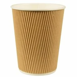 Budget 🤩 PAPSTAR Gobelet En Carton ''pure'' Ripple Wall 0,4 L Beige 25 Pièces 🔔