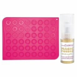 Meilleur prix ⭐ ScrapCooking Moule Silicone Tapis Silicone Pour Macarons + 1 Poudre Alimentaire Irisée Dorée 🎁