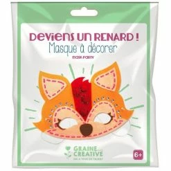 Nouveau 😍 Graine Créative Masques Divers Kit Masque En Feutrine à Décorer - Renard ✨