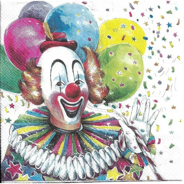 Budget 🔥 Serviette Anniversaire 4 Serviettes En Papier Clown Cirque Format Lunch L-899 IHR Decoupage Decopatch (2 Modèles) 💯 2 Budget 🔥 Serviette Anniversaire 4 Serviettes En Papier Clown Cirque Format Lunch L-899 IHR Decoupage Decopatch (2 Modèles) 💯 – Image 2