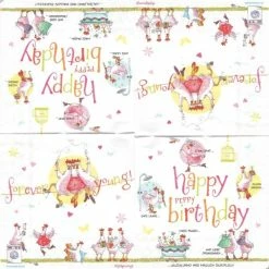 Meilleure vente 🔥 Ambiente Europo BV Serviette Anniversaire 4 Serviettes En Papier Poules Anniversaire Format Lunch Decoupage Decopatch 133306705 Ambiente ✨