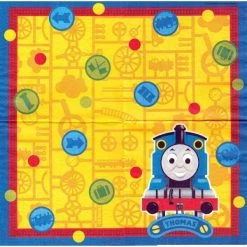Remise ⌛ Kord Gifts Manufactory Ltd Serviette Anniversaire 4 Serviettes En Papier Train Thomas Format Lunch Decoupage Decopatch 56650-12 😍