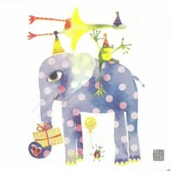 Sortie 💯 Paper Product Design Serviette Anniversaire 4 Serviettes En Papier Anniversaire éléphant Format Lunch Decoupage Decopatch 6352 PPD 😉