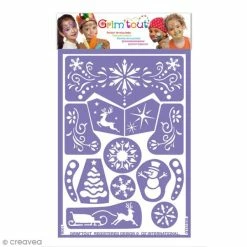 Promo đ§š Grim Tout Pochoir Maquillage AdhĂ©sif Grim'tout - Reine Des Neiges đ