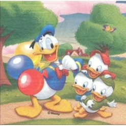 Offres 🎉 Disney Magic Serviette Anniversaire 4 Serviettes En Papier Donald Fifi Riri Loulou Format Lunch 5090879 A La Carte Decoupage Decopatch 🤩