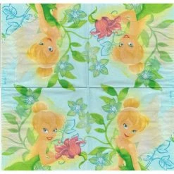 Le moins cher 🎉 Decorata Party Serviette Anniversaire 4 Serviettes En Papier Fée Clochette Format Lunch Decoupage Decopatch L92683202 Decorata 😀