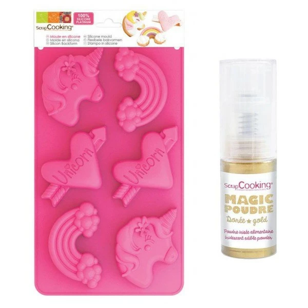 Sortie đ ScrapCooking Moule Silicone Moule En Silicone Licornes + 1 Poudre Alimentaire IrisĂ©e DorĂ©e â 1 Sortie đ ScrapCooking Moule Silicone Moule En Silicone Licornes + 1 Poudre Alimentaire IrisĂ©e DorĂ©e â