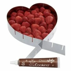 Tout neuf 🔔 AUCUNE Cadre Pâtisserie Cadre à Pâtisserie Extensible Coeur + Stylo Chocolat 👏