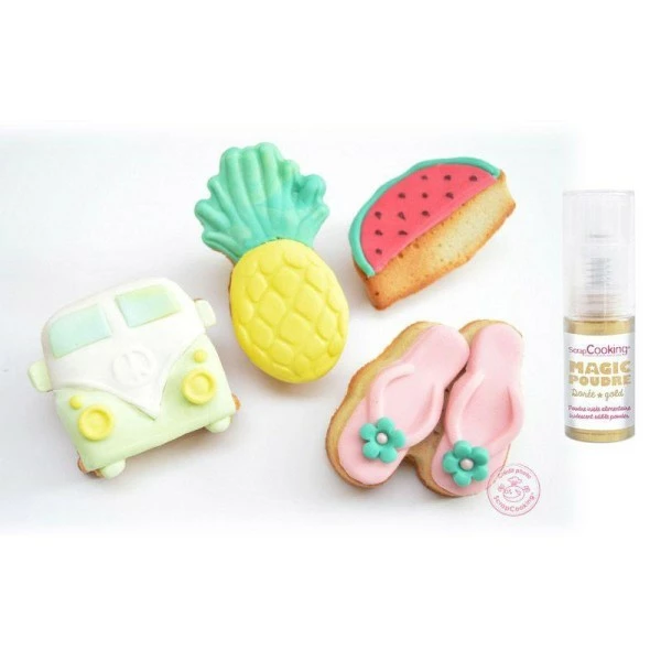 Remise 😀 ScrapCooking Moule Silicone Moule En Silicone ☀️ Summer + 1 Poudre Alimentaire Irisée Dorée 🧨 2 Remise 😀 ScrapCooking Moule Silicone Moule En Silicone ☀️ Summer + 1 Poudre Alimentaire Irisée Dorée 🧨 – Image 2