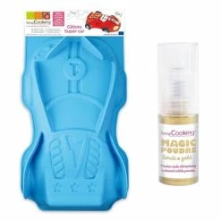 Meilleure affaire 🎉 ScrapCooking Moule Silicone Moule à Gâteaux Cars + 1 Poudre Alimentaire Irisée Dorée 🥰