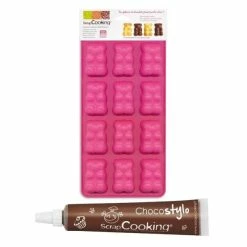 Bon marché 🔥 ScrapCooking Moule Silicone Moules Oursons Guimauve-chocolat + 1 Stylo Chocolat ✨