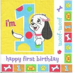 Coupon đ Celebrate Express Serviette Anniversaire 4 Serviettes En Papier Chiots Chien Anniversaire Format Lunch Decoupage Decopatch 98033 đ