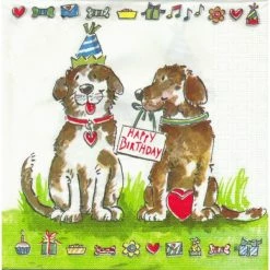 Acheter 👍 Paper Product Design Serviette Anniversaire 4 Serviettes En Papier Anniversaire De Chiens Format Lunch Decoupage Decopatch 5307 PPD 🎁