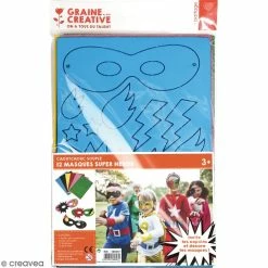 Meilleure affaire ⌛ Graine Créative Assortiment De Masques En Papier Mousse - Super Héros - 12 Pcs ✨