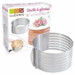 Nouveau đ ScrapCooking Cadre PĂątisserie Cercle Extensible En Inox Pour GĂ©noise - 16 Ă 20 Cm đ