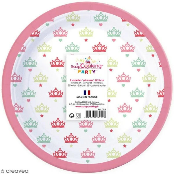 Budget 🧨 ScrapCooking Assiettes Princesse 23 Cm - 8 Pcs ✔️ 1 Budget 🧨 ScrapCooking Assiettes Princesse 23 Cm - 8 Pcs ✔️