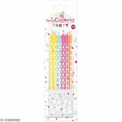 Promo ✔️ ScrapCooking Bougies Anniversaire Bougies Multicolores à Pois Blancs - 12 Pcs 😀