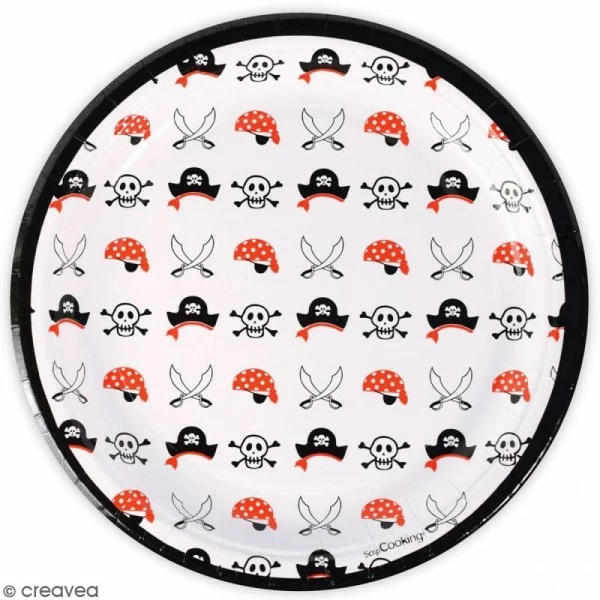 Vente flash 👍 ScrapCooking Assiettes Pirate 23 Cm - 8 Pcs 😉 2 Vente flash 👍 ScrapCooking Assiettes Pirate 23 Cm - 8 Pcs 😉 – Image 2
