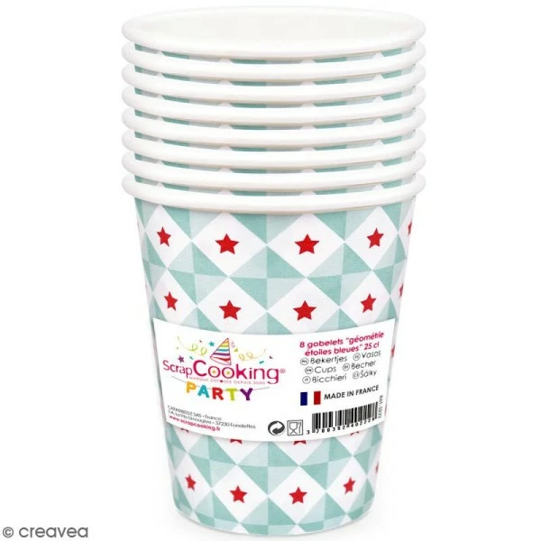 Acheter 🥰 ScrapCooking Gobelets Géométrie étoile 25 Cl - 8 Pcs ✨ 1 Acheter 🥰 ScrapCooking Gobelets Géométrie étoile 25 Cl - 8 Pcs ✨