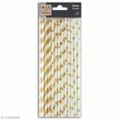 Le moins cher ⭐ Draeger By Toga Pailles Papier Pailles 19,5 Cm - Doré - 24 Pcs ✨