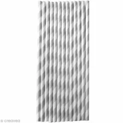 Sortie ✔️ Graine Créative Pailles Papier Pailles 20 Cm - Argenté - 25 Pcs ❤️