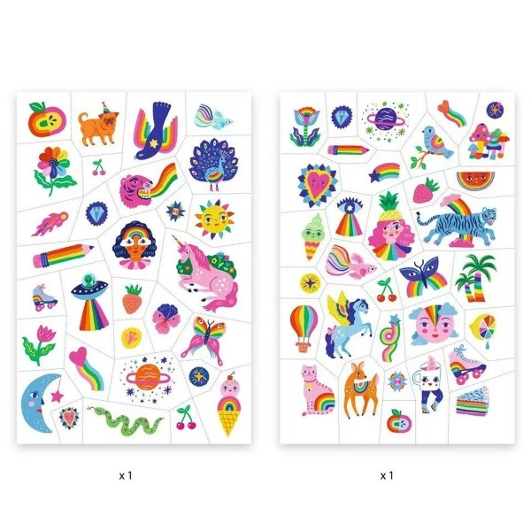 Remise 😍 Djeco Tattoo Temporaire Tatouages Temporaires - Rainbow - 2 Planches 👍 2 Remise 😍 Djeco Tattoo Temporaire Tatouages Temporaires - Rainbow - 2 Planches 👍 – Image 2