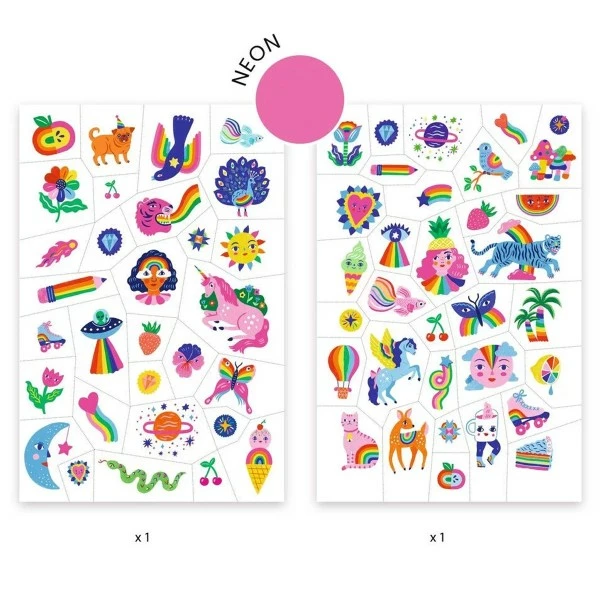 Remise 😍 Djeco Tattoo Temporaire Tatouages Temporaires - Rainbow - 2 Planches 👍 3 Remise 😍 Djeco Tattoo Temporaire Tatouages Temporaires - Rainbow - 2 Planches 👍 – Image 3