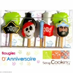 Meilleure affaire 🤩 ScrapCooking Bougies Anniversaire Bougies Pirate à Piquer X 8 👍