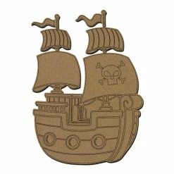 Nouveau 🔔 Creavea Forme En Bois Bateau De Pirate En Bois - 30 X 21 Cm - 1 Pce 😉