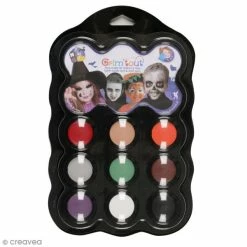 Bon marché ⌛ Grim Tout Kit Maquillage Enfant Maquillage Maléfice - 9 Couleurs Grim'tout - Sans Paraben 👍