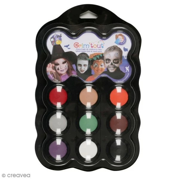 Bon marché ⌛ Grim Tout Kit Maquillage Enfant Maquillage Maléfice - 9 Couleurs Grim'tout - Sans Paraben 👍 1 Bon marché ⌛ Grim Tout Kit Maquillage Enfant Maquillage Maléfice - 9 Couleurs Grim'tout - Sans Paraben 👍