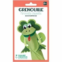 Meilleure affaire 🎁 Graine Créative Marionnette à Main Kit Marionnette Chaussette - Grenouille ✔️