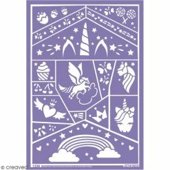 Promo 🔔 Grim Tout Pochoir Maquillage Adhésif Grim'tout - Licorne 🥰