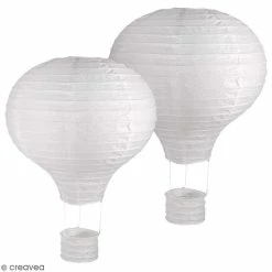 Coupon 😍 Rayher Lanterne Papier Lanterne En Papier Montgolfière - Blanc - 40 Cm 😉