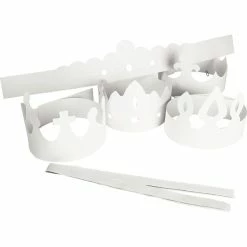 Nouveau 👍 Creativ Company Supports à Colorier Couronne à Décorer Blanc - 5 Pcs ✨
