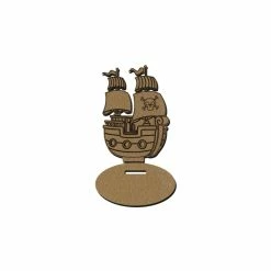 Offres 🔔 Creavea Forme En Bois Porte-nom En Bois - Bateau De Pirate - 7 X 8 Cm 🎁