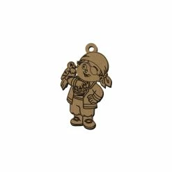 Nouveau 🌟 Creavea Forme En Bois Porte-clés Pirate En Bois - 7,5 X 4 Cm 👏